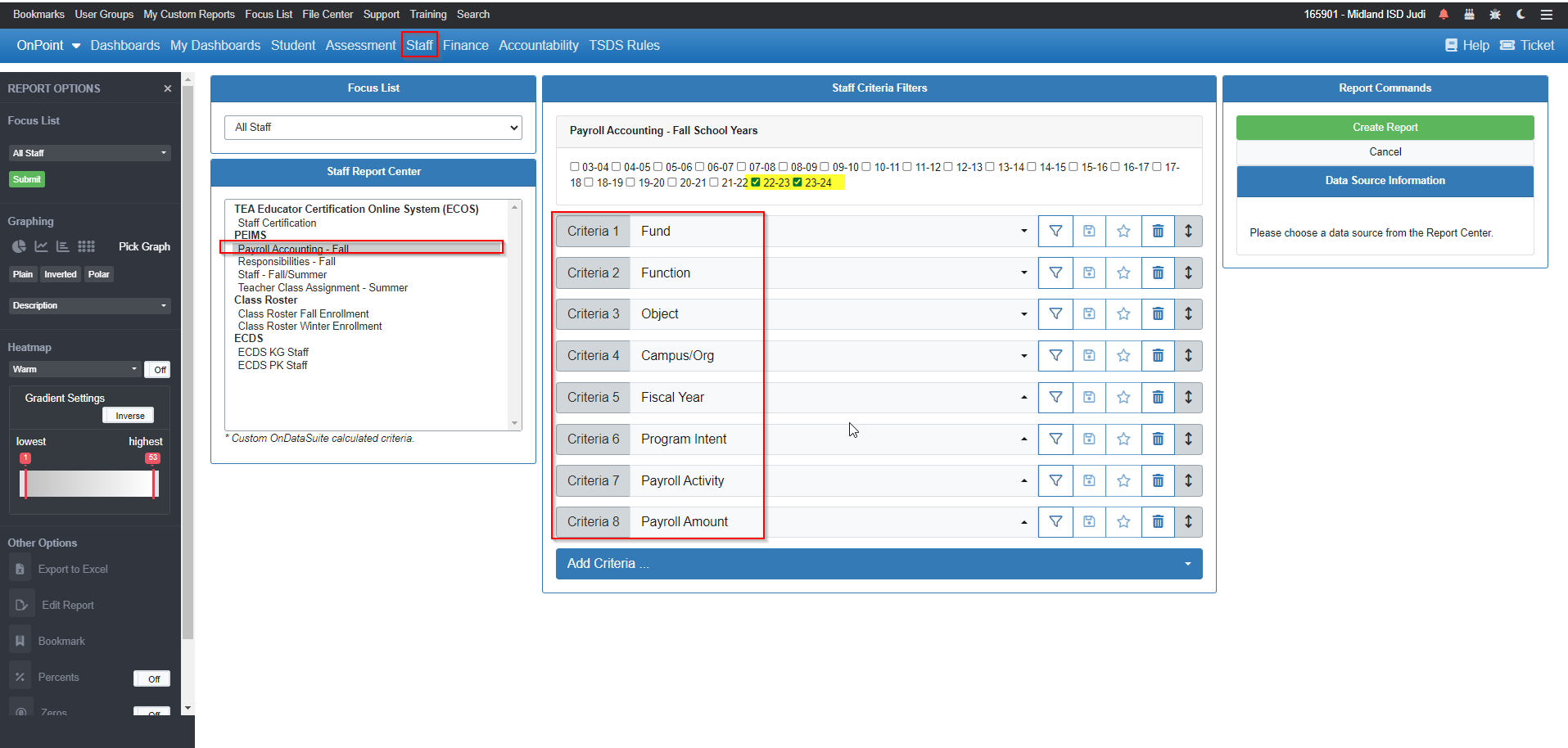Fall PEIMS Staff/Finance – Staff Report Center – OnDataSuite ...