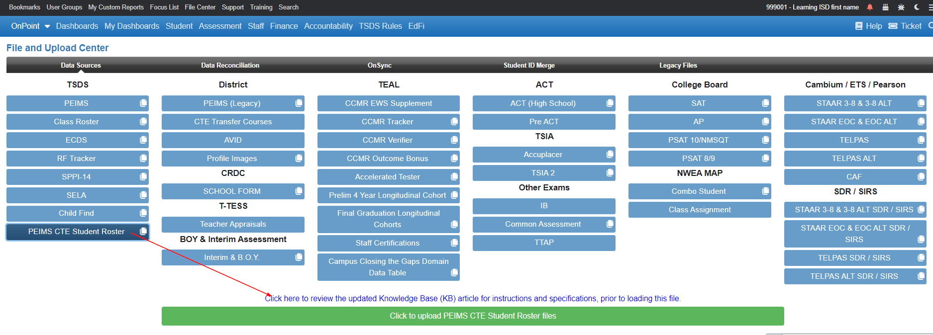 CTE Data Review – File Center – OnDataSuite – Knowledgebase